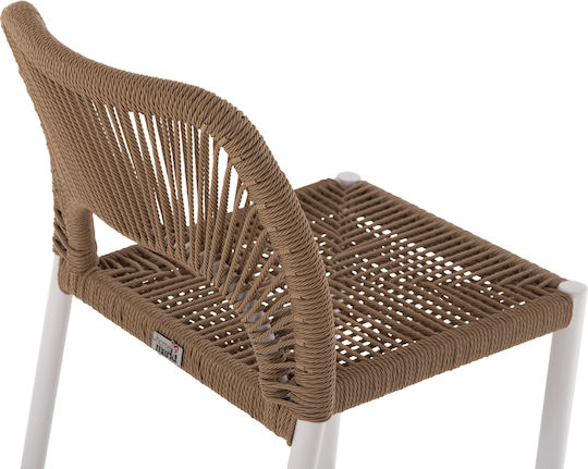 Stool for Bar Outdoor White, Beige 46x58x95cm
