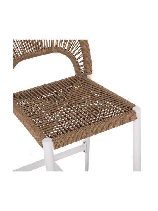 Hocker für Bar Für den Außenbereich aus Aluminium White, Beige 1Stück 46x58x95cm