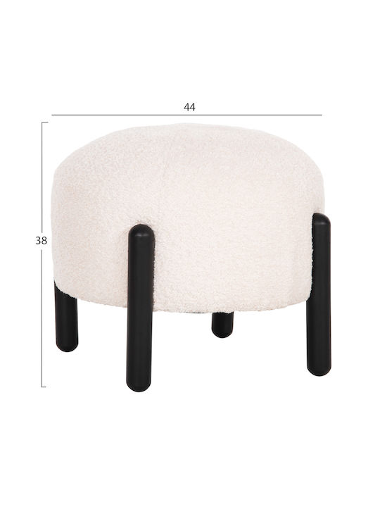 Stool For Living Room Upholstered with Fabric Ewan Ecru 45x45x36cm