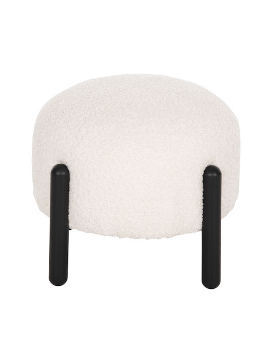 Stool For Living Room Upholstered with Fabric Ewan Ecru 45x45x36cm