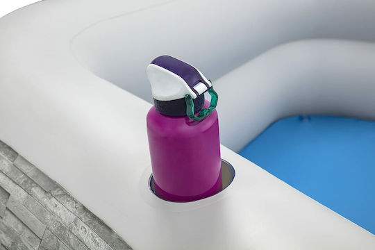 Bestway Πισίνα PVC Φουσκωτή 213x206x53εκ. Γκρι