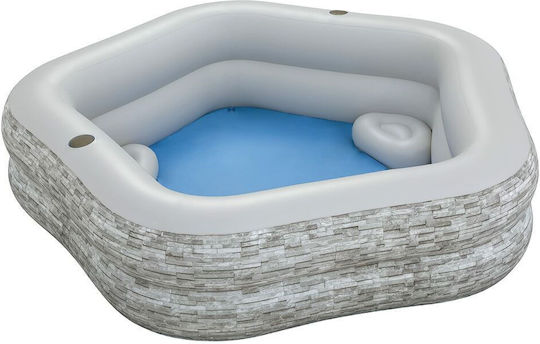 Bestway Πισίνα PVC Φουσκωτή 213x206x53εκ. Γκρι