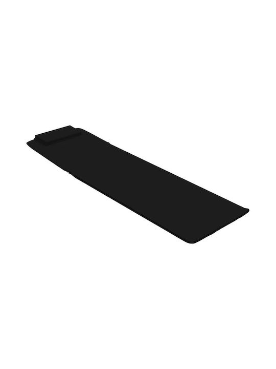 Șezlong Metalic Negru 2 Bucăți 160x53x47 cm