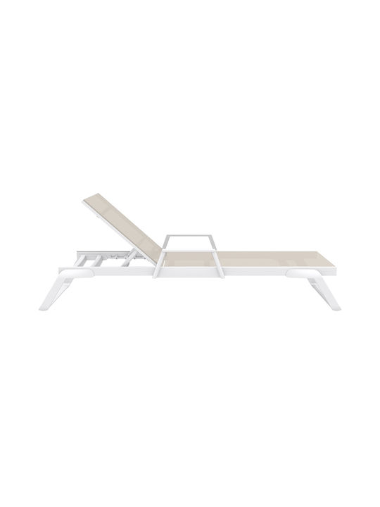 Ξαπλώστρα Αλουμινίου Tropic με Ρόδες Λευκή 210x72x31εκ.