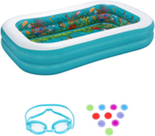 Bestway 3D Undersea Adventure Pool Inflatable 262x175x51cm Turquoise