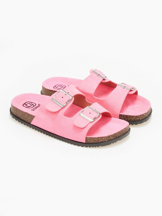 Issue Fashion Suede Women's Sandals Fuchsia