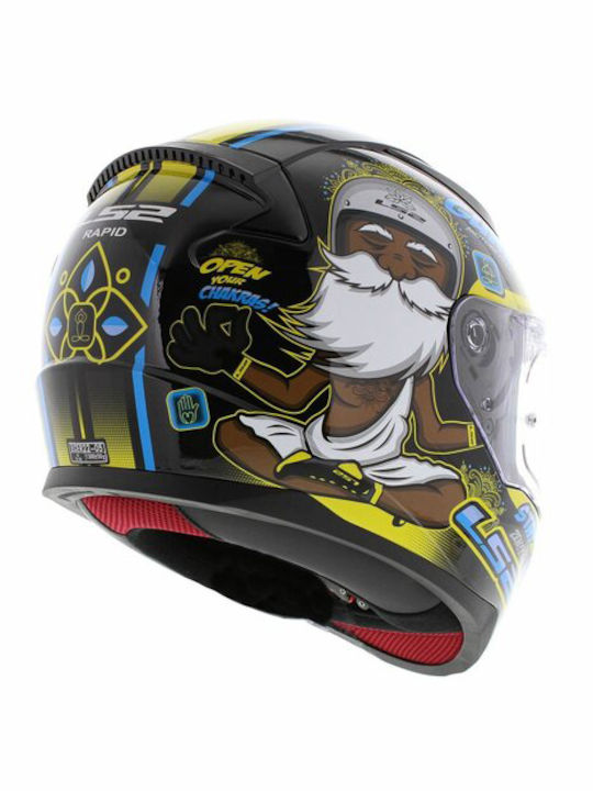 LS2 Rapid Full Face Helmet ECE 22.05 1250gr FF353 Buddha Gloss Black / Yellow