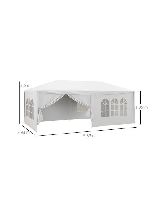Outsunny Gazebo Grădină Alb x3m