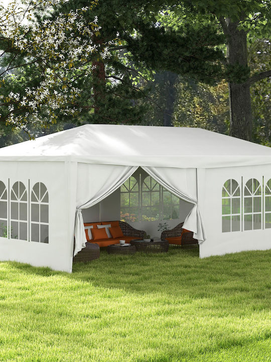 Outsunny White Garden Gazebo 6x3m