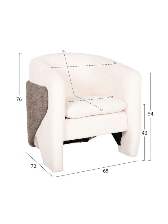 Doper Sessel Weiß 68x72x76cm