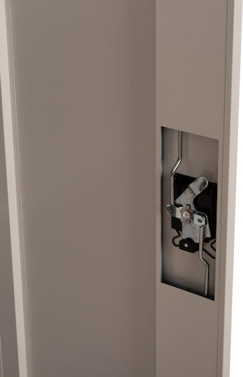 Double Door Wardrobe Clod Metallic with Divider & 3 Shelves Light Grey 90x40x180cm