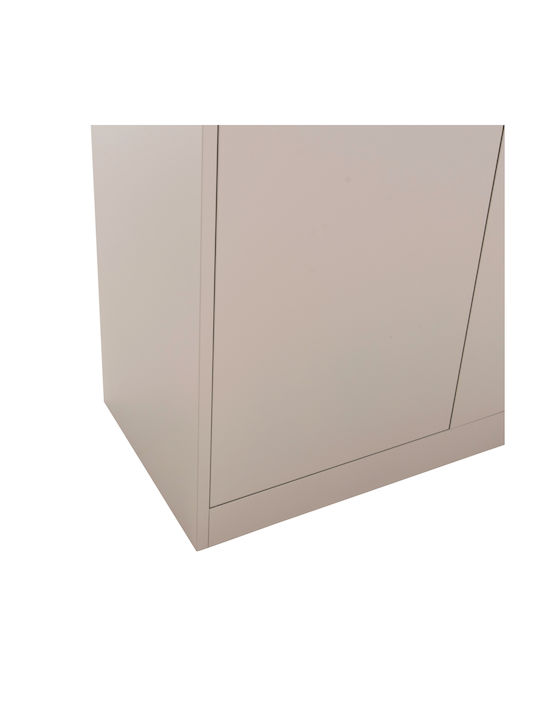 Zweiflügeliger Schrank Clod Metallisch mit Trennwand & 3 Regale Light Grey 90x40x180cm