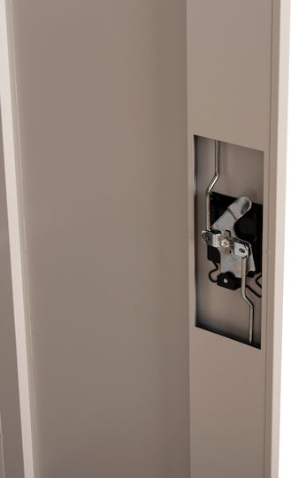 Dublu-Foi Dulap Duron Metalic cu Δin Posibilitatea de Blocare cu 4 Rafturi Gri 90x40x180 cm