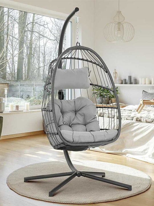 Φωλιά Rattan Μ95xΠ95xΥ196cm Γκρι