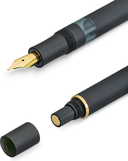 Kaweco Sport Al Σετ Πένα Γραφής Fine Μαύρη από Αλουμίνιο με Μαύρο Μελάνι