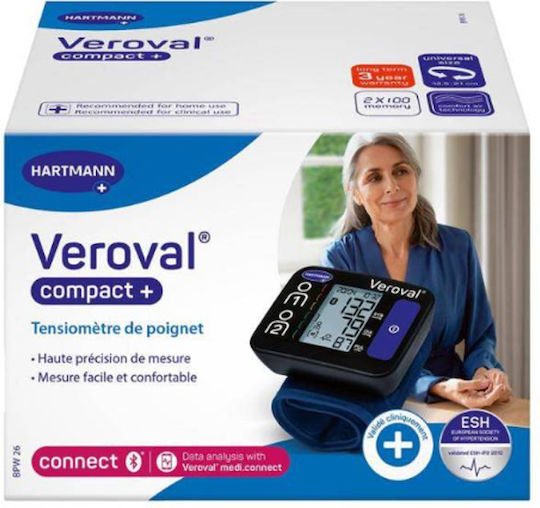 Hartmann Veroval Compact+ Ψηφιακό Πιεσόμετρο Καρπού με ανίχνευση Αρρυθμίας & Bluetooth 925204