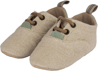 Babywalker Beige Baptism Fabric Soft Sole Sneakers -1