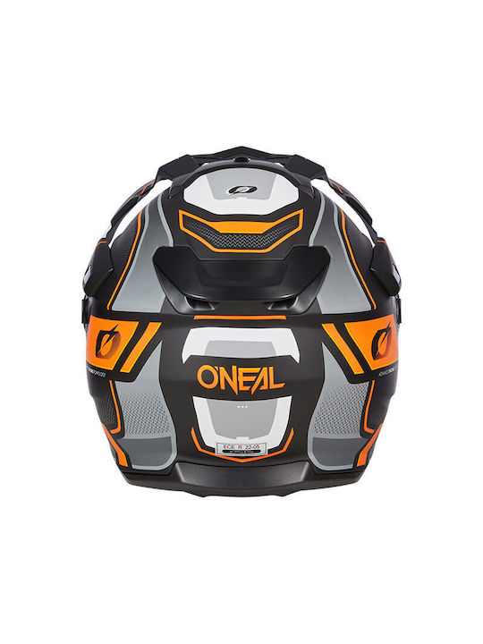 O'Neal DSRS Square V.24 Μαύρο/Γκρι/Πορτοκαλί Κράνος Μηχανής Full Face ECE 22.06 με Sunvisor