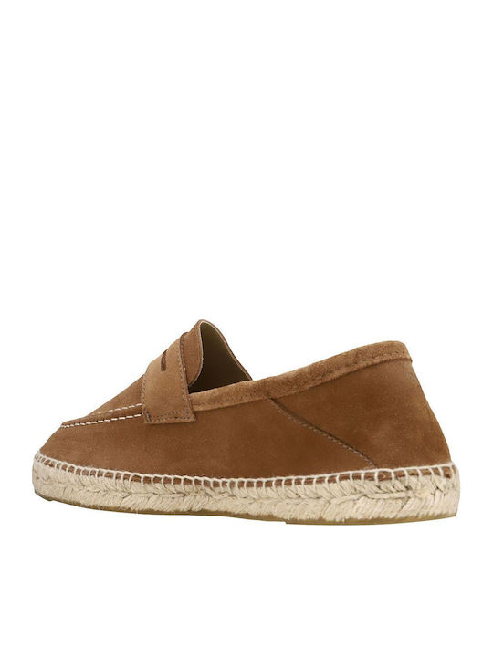 Hamptons Wildleder Damen Espadrilles in Tabac Braun Farbe