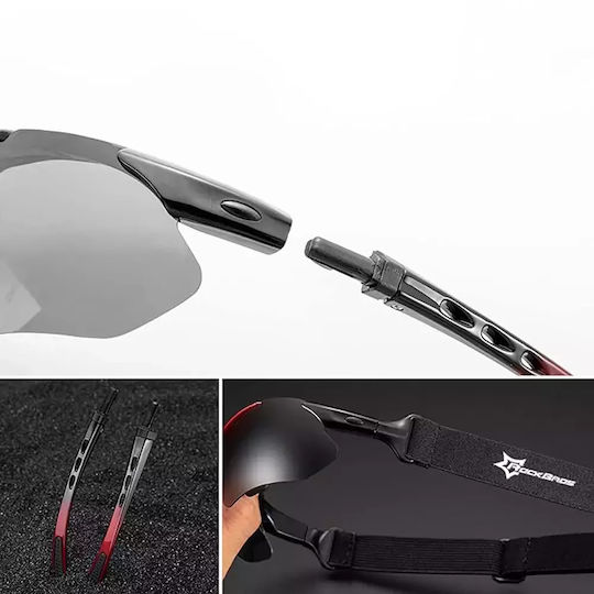 Rockbros Cycling Glasses with Black Frame & Photochromic Lenses