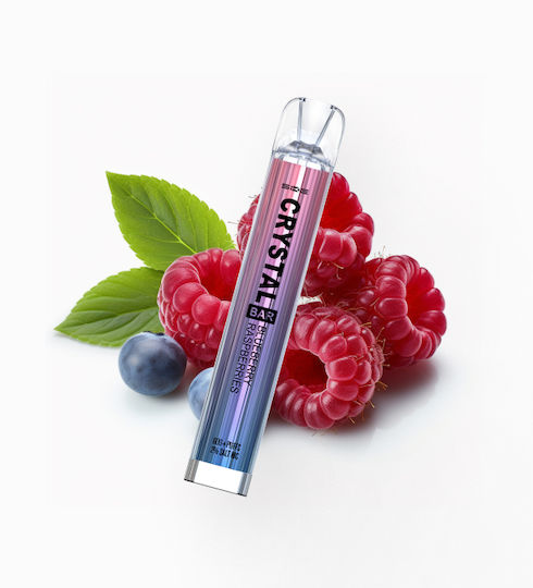 SKE Crystal Einweg E-Zigarette 600 Züge Heidelbeeren Himbeeren ohne Nikotin 2ml Rot 1Stück