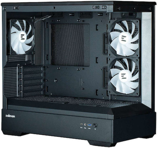 Zalman P30 Gaming Mini Tower Κουτί Υπολογιστή με Πλαϊνό Παράθυρο Μαύρο