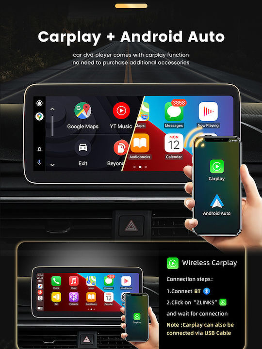 Carmedia Car Audio System for Audi A1 2010-2018 (Bluetooth/USB/WiFi/GPS/Apple-Carplay/Android-Auto) with Touch Screen 10.25"