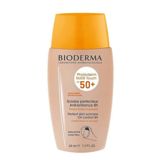 Bioderma Nude Touch Mineral Αντηλιακή Κρέμα Προσώπου SPF50 με Χρώμα Golden 40ml