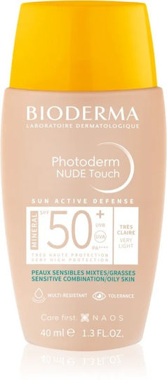 Bioderma Nude Touch Protecție solară Cremă Pentru față SPF50 cu Culoare Dorre / Golden 40ml