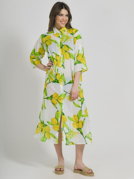 Inart Feminin Lung Caftan de Plajă Alb