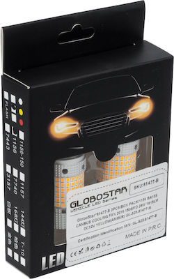 GloboStar Lamps Car BA15S Canbus LED Orange 12V 28W 2pcs