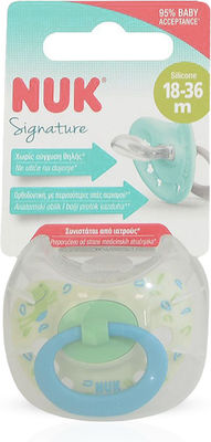 Nuk Orthodontischer Schnuller Silikon Signature Frosch Green - Blue für 18-36 Monate 1Stück