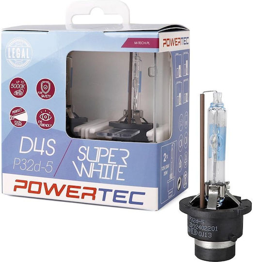 M-Tech Лампи Автомобила & Мотоциклета Powertec Super White D4S Ксенон 5000К Хладно бяло 12V 34W 2бр