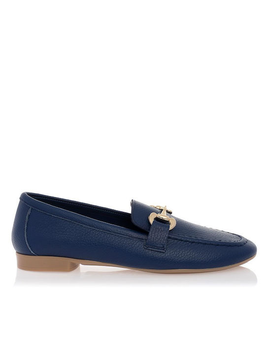 Sante Leather Women's Moccasins in Blue Color