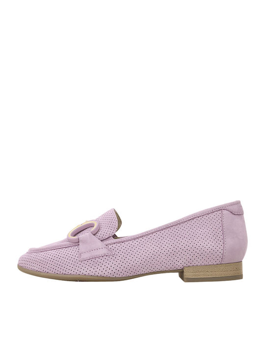 Tamaris Leather Women's Moccasins in Purple Color