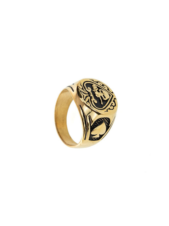 FantazyStores Herren Ring aus Stahl Vergoldet