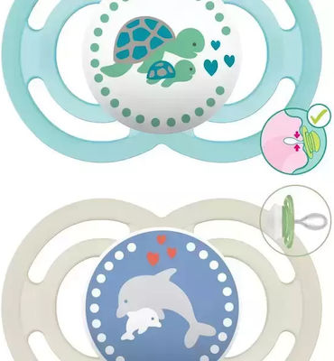 Mam Orthodontic Silicone Pacifiers for 16+ months Perfect Turtle Turquoise 2pcs