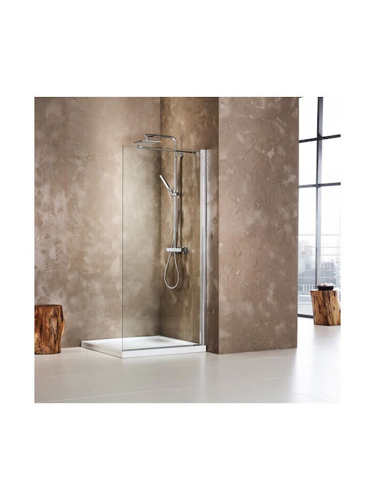 Devon Iwis Walk-in WD100C-400 Shower Screen for Shower 100x185cm Clear Glass Black Matt