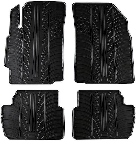 Lampa Satz Vorder- und Hintermatten Wannenartig 4Stück aus Gummi für Chevrolet Funke 2015+ Schwarz