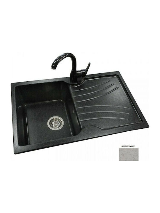 Sanitec Classic Drop-In Chiuvetă din Granit Sintetic L86xW50cm Granit alb