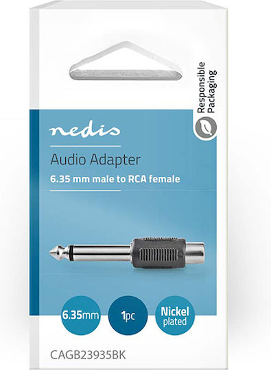 Nedis Converter 6.3mm male to RCA female 1pcs CAGB23935BK