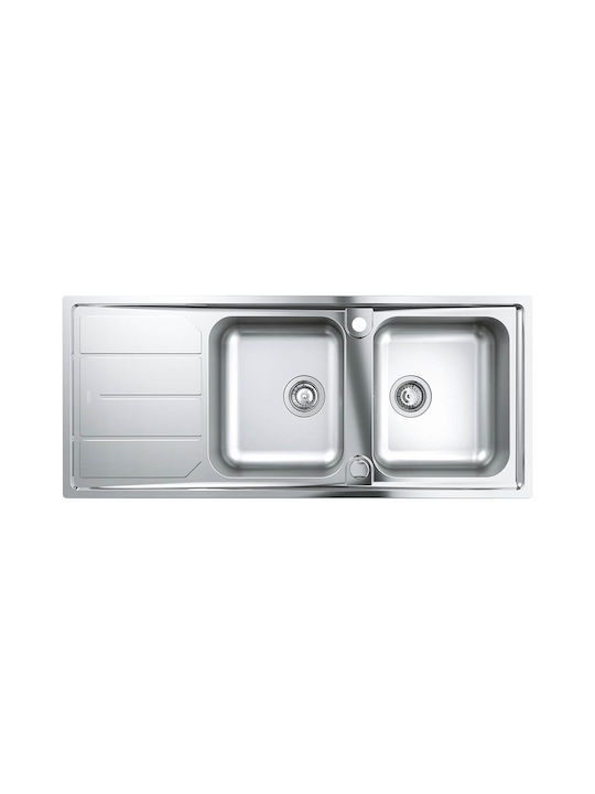 Grohe K 500 Ένθετος Νεροχύτης Inox Σατινέ Μ116xΠ50cm Ασημί