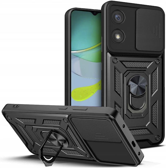 Techsuit Shield Umschlag Rückseite Kunststoff / Silikon Schwarz (Moto E13)