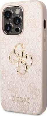 Guess Strass Metal Logo Back Cover Πλαστικό Ροζ (iPhone 15 Pro Max)