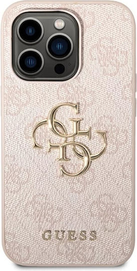 Guess Strass Metal Logo Umschlag Rückseite Kunststoff Rosa (iPhone 15 Pro Max)
