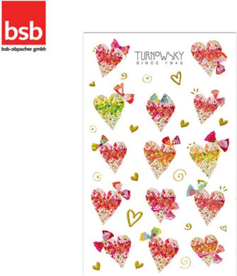 bsb Stickers Metallic Hearts