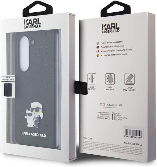 Karl Lagerfeld Saffiano Karl&choupette Pin Back Cover Πλαστικό Μαύρο (Galaxy Z Fold5)