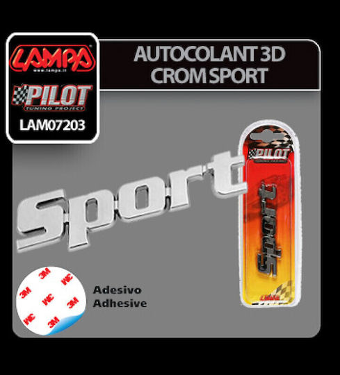 Lampa Αυτοκόλλητο Σήμα Αυτοκινήτου Sport σε Ασημί Χρώμα