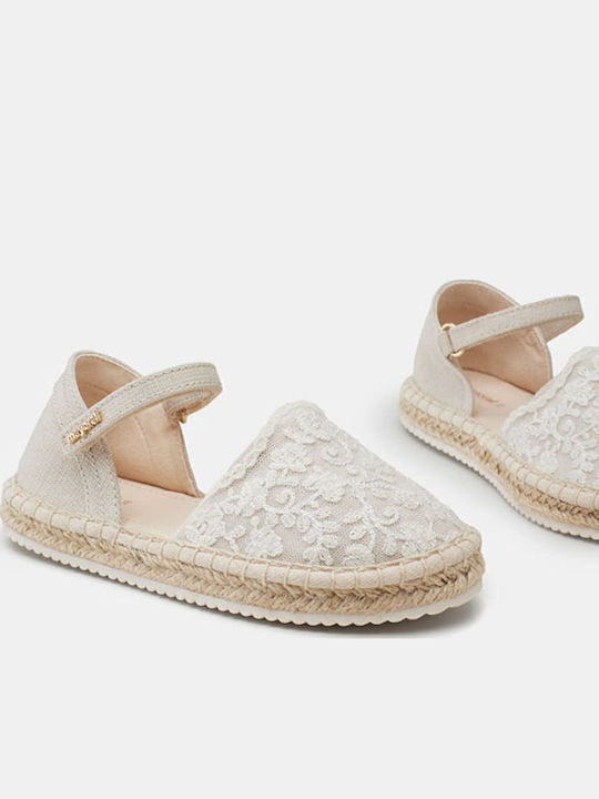 Kids Espradrilles with Hoop & Loop Closure Beige