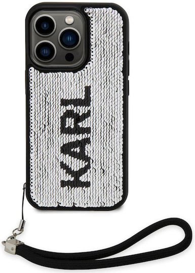 Karl Lagerfeld Sequins Reversible Back Cover Silicone Black (iPhone 15 Pro)